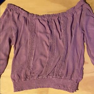 Aeropostale Long Sleeve Off The Shoulder Top